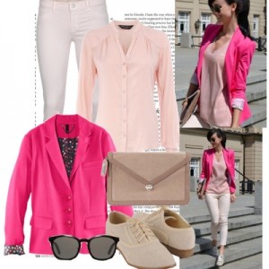 Розовый пиджак с чем носить