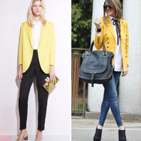 Желтый пиджак с чем носить