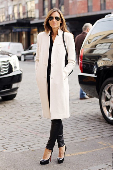 Белое пальто, с чем носить